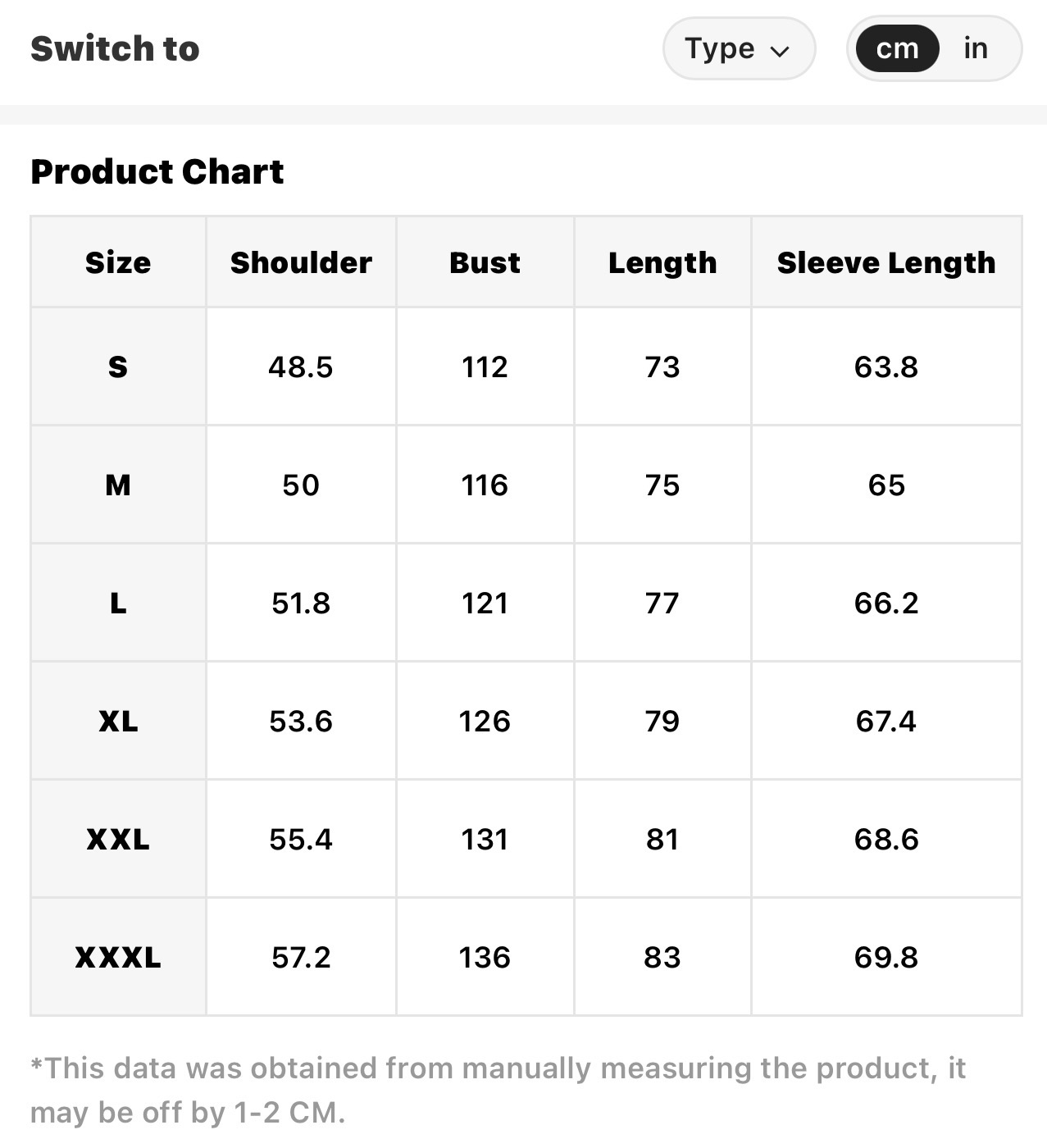 Size Chart